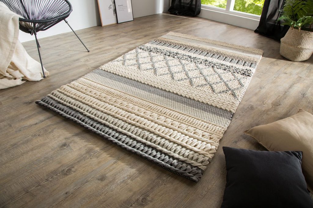 Designový koberec Rebecca 200x120 cm / šedá pletenina